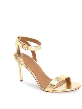 Tory Burch Gold Metallic Elena Sandal - Leather.